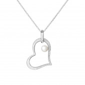 Colier cu perla naturala argint Heart DiAmanti SK19254P-G